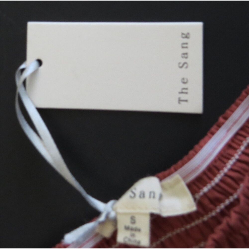The Sang off-the-shoulder blouse Terra-cotta Small NWT - Picture 8 of 10
